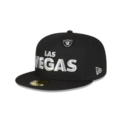 Sapca New Era Las Vegas Raiders NFL Pin Leather 59FIFTY Fitted - Negrii